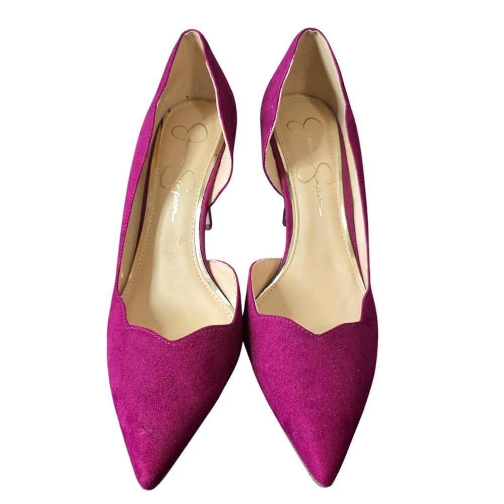 Jessica Simpson Cranberry Suede Heels Sz 8